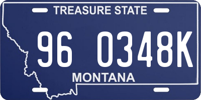 MT license plate 960348K