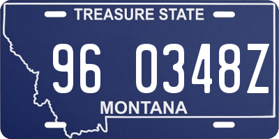 MT license plate 960348Z