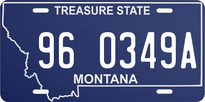 MT license plate 960349A