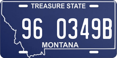 MT license plate 960349B