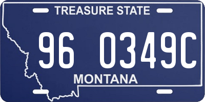 MT license plate 960349C