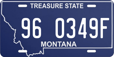 MT license plate 960349F