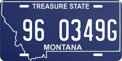 MT license plate 960349G