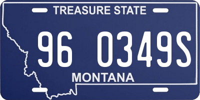 MT license plate 960349S