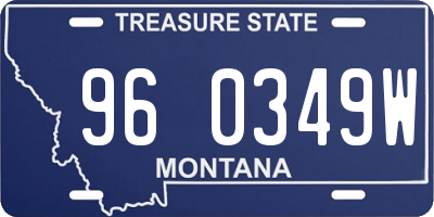 MT license plate 960349W