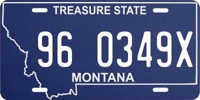 MT license plate 960349X