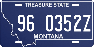 MT license plate 960352Z