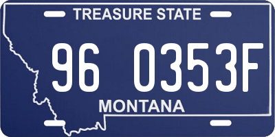 MT license plate 960353F