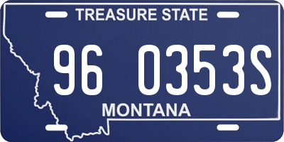 MT license plate 960353S