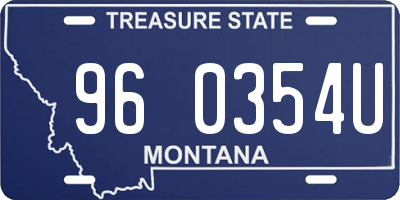 MT license plate 960354U