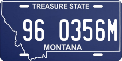 MT license plate 960356M