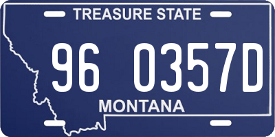 MT license plate 960357D