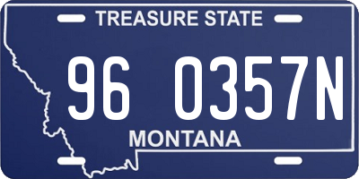 MT license plate 960357N
