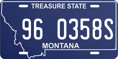 MT license plate 960358S