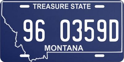 MT license plate 960359D