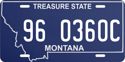 MT license plate 960360C