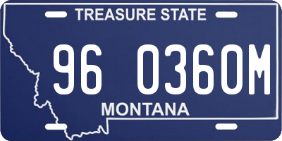 MT license plate 960360M