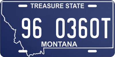 MT license plate 960360T