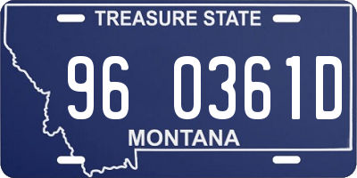 MT license plate 960361D