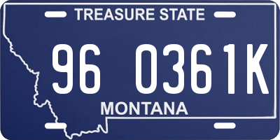 MT license plate 960361K