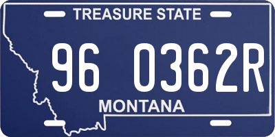 MT license plate 960362R