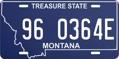 MT license plate 960364E