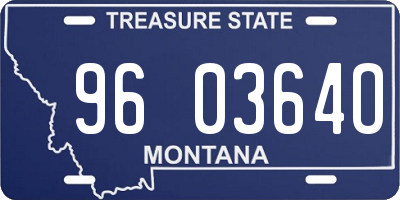 MT license plate 960364O