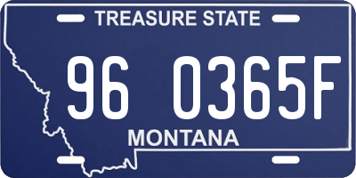 MT license plate 960365F