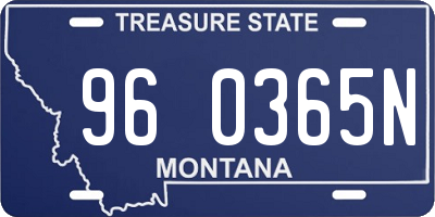 MT license plate 960365N