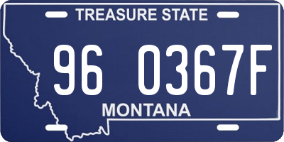 MT license plate 960367F