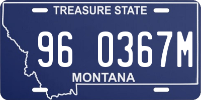 MT license plate 960367M
