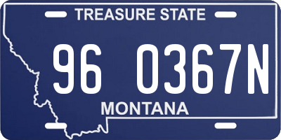MT license plate 960367N