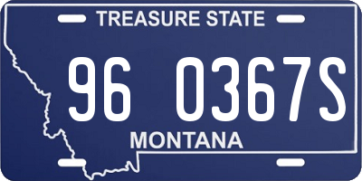 MT license plate 960367S