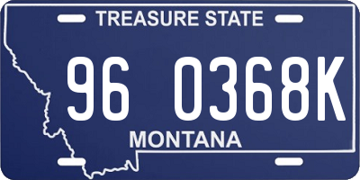 MT license plate 960368K