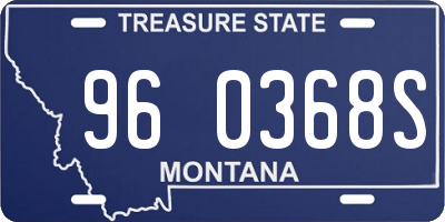 MT license plate 960368S