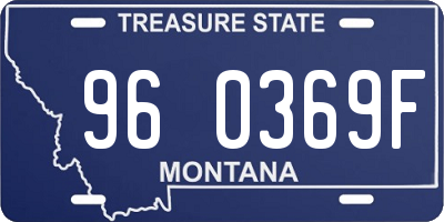 MT license plate 960369F