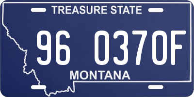 MT license plate 960370F