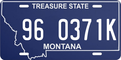 MT license plate 960371K