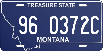 MT license plate 960372C