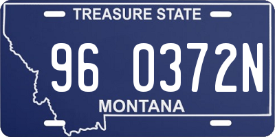 MT license plate 960372N