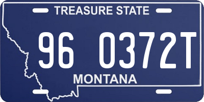 MT license plate 960372T