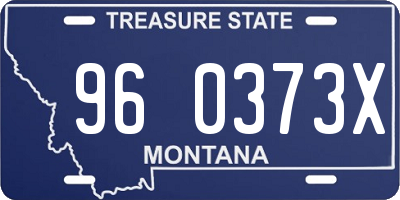 MT license plate 960373X