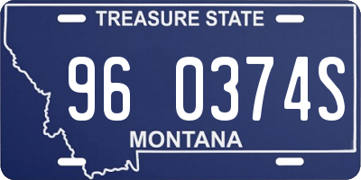 MT license plate 960374S