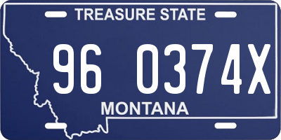 MT license plate 960374X