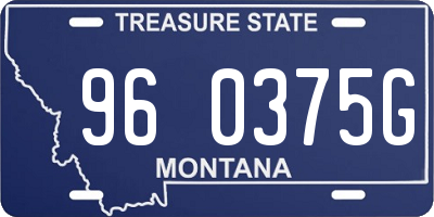 MT license plate 960375G