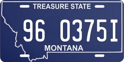 MT license plate 960375I