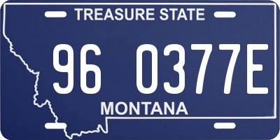 MT license plate 960377E