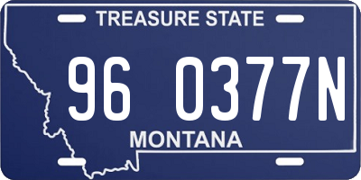 MT license plate 960377N