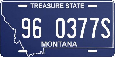 MT license plate 960377S