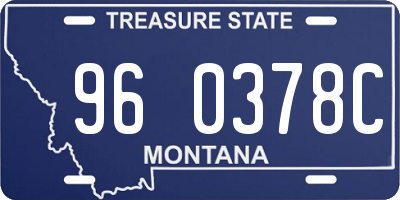 MT license plate 960378C